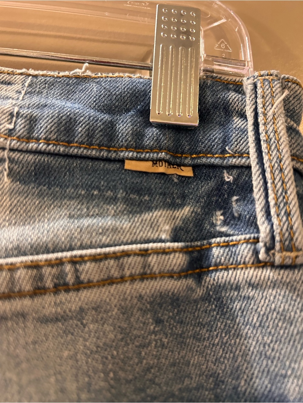 MOTHER High Waisted Rider Skimp Jeans - Light Blue Denim - Picture 7 of 8
